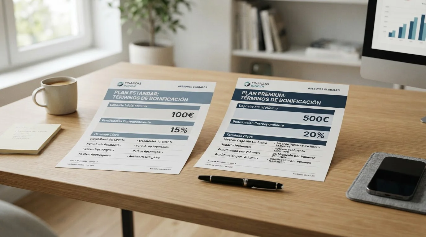 Dos documentos de condiciones de bonos comparados sobre una mesa