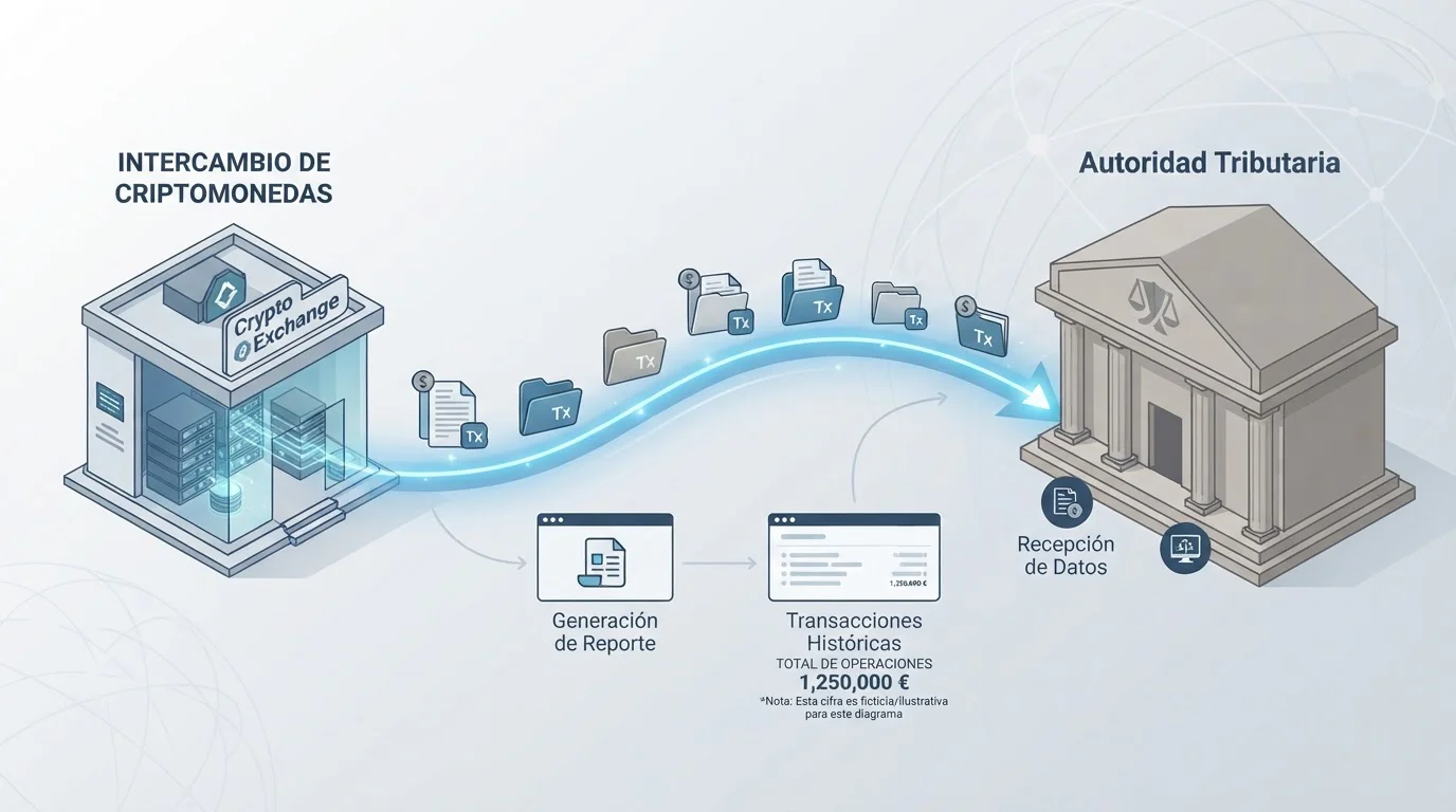 Documentos que pasan de una plataforma de intercambio a una autoridad tributaria