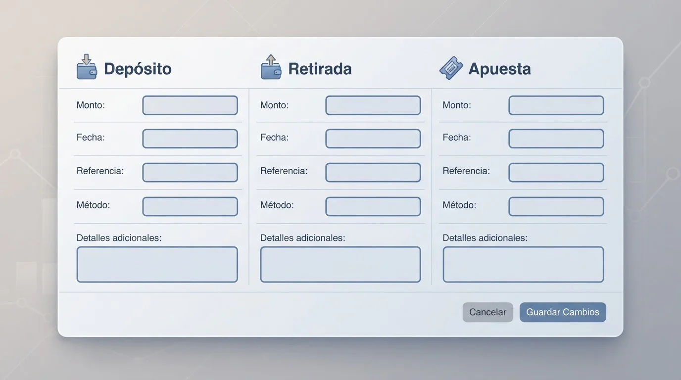 Tabla de tres columnas para distinguir límites de depósito, retirada y apuesta