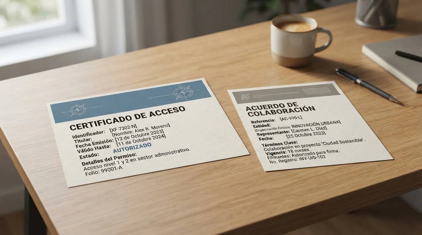 Dos documentos ilustrativos de autorización sin sellos oficiales