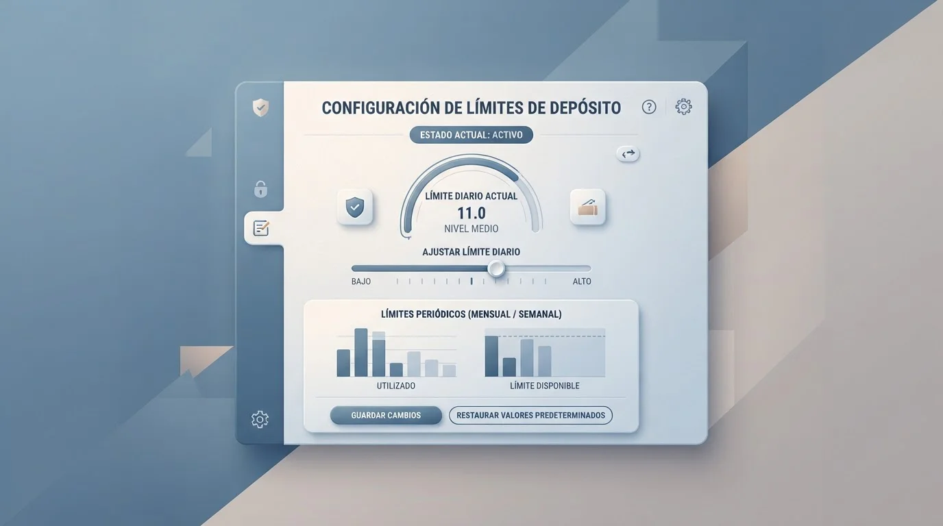 Panel ilustrativo con controles para consultar y ajustar límites de depósito